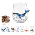 thumbnail image 3 of Artisanal Blue Ringed Octopus Glassware, 3D Octopuses Stemless Wine Glasses, Handcrafted Marine Animal Bar Glass, Coastal Home Decor Gift for Ocean Lovers ((Jellyfish), 3 of 9