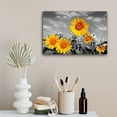 thumbnail image 2 of Sunflower Canvas Wall Art Yellow and Gray Wall Decor Flower Pictures Prints for Kitchen Dining Room Nature Sunflower Scenery Paintings Posters Black and White Floral Artwork Home Decorations 12x16, 2 of 6