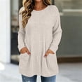 thumbnail image 2 of StSilkitty Loose Casual Sweater for Womens Solid Color Long Sleeve Crewneck Tunic Tops Lightweight Comfy Sweaters, 2 of 6