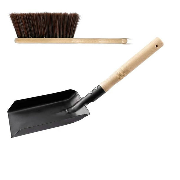 Coal Shovel and Hearth Brush Set, Fireplace Shovel and Brush, Hearth