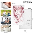 thumbnail image 3 of Wobogo Red Butterfly Pink Floral 100% Cotton Towel 2 Pieces Set Super Soft and Highly Absorbent Suitable for Bathroom Gym Travel Camping Pool, 3 of 8