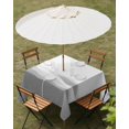 thumbnail image 3 of Outdoor Tablecloth with Umbrella Hole, Grey Ombre Spillproof Waterproof Outdoor Table Cover, Summer Minimalist Ocean Waves Patio Tablecloths for Party/Garden/Picnic, Square 54"x54", 3 of 9
