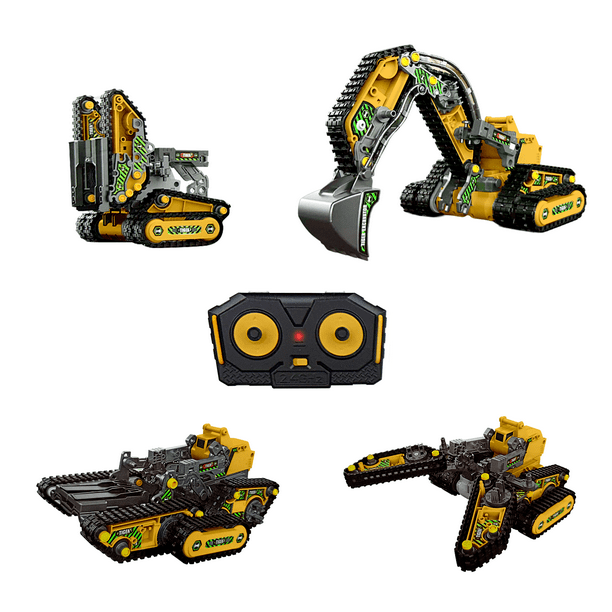 Juguete Carro de Construcción Rm Regalomex 4 en 1 Control Remoto 2.4Ghz grande amarillo