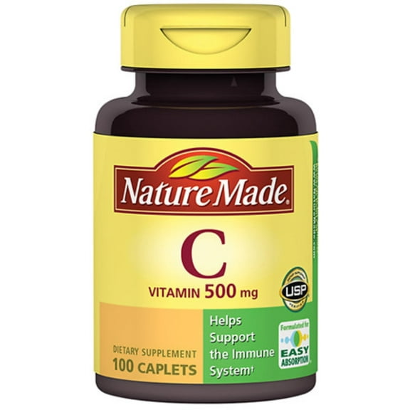 Nature Made Vitamin C 500 mg Caplets 100 ea (Pack of 3)