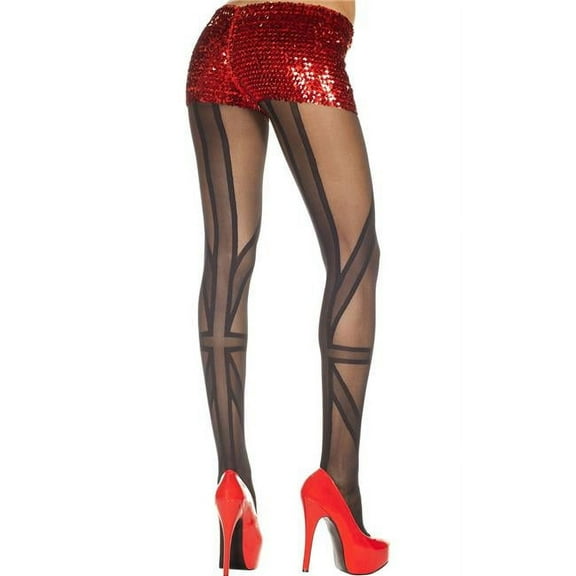 Music Legs Women's Union jack spandex sheer pantyhose
