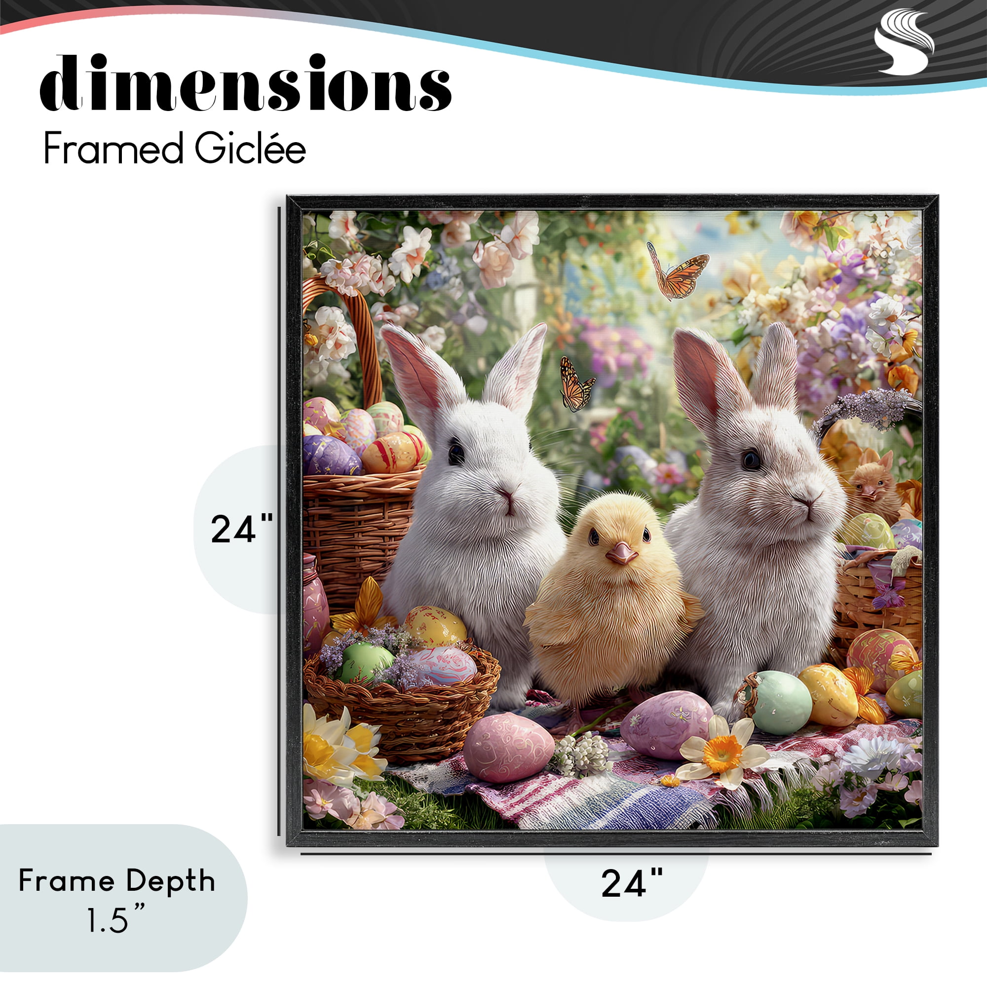 Stupell Industries Easter Animals & Eggs Black Framed Giclee Art, design by The Wands Want