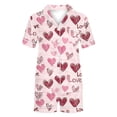 thumbnail image 5 of Goodtrade8 Womens Short Sleeved Tops Shorts Pajama Sets Soft Valentines Day Sleepwear Loungewear Pjs Sets Gifts for Girlfriend 2 Pieces Love Home Pajamas for Women Summer, 5 of 7