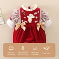 thumbnail image 6 of Zwiiyzr Baby Infant Boys Girls 2-24 Months Christmas Outfits Hooded Fleece Rompers Thick Fluffy Jumpsuit Winter Warm Outerwear Outfits Long Sleeve Onesie Red, 6 of 7