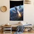 thumbnail image 2 of Outer Space Decor Wall Hanging Tapestry, Launch of Cargo Spacecraft in Progress Rocket Takes off Cosmos Universe Photo, Bedroom Living Room Dorm Accessories, 40 X 60 Inches, by Ambesonne, 2 of 5