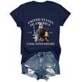 thumbnail image 7 of Duqingm America 251 Shirt Independence Day POROPL T Shirts for Women,Cotton Womens Graphic Tshirts Crewneck Short Sleeve Shirt Navy,2XL, 7 of 7