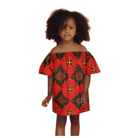 

QIPOPIQ Girls Clothes Clearance Toddler Kids Girls African Dashiki 3D Digital Print One-piece Princess Dress