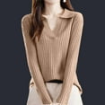 thumbnail image 2 of Sevevn Womens Tops Casual Sweater Long Sleeve Blouses Slim Fit Solid Pullover Sweater Fall Fashion 2025, 2 of 3