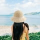 thumbnail image 5 of Sombrero de 56-58cm de circunferencia para mujer, sombrero de paja con perlas de encaje y bolso de paja, conjunto de sombrero de playa protector solar para el verano, 5 of 5