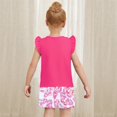 thumbnail image 4 of Summer Outfits for Girls Size 8-9 Cute Ruffle Cotton Graphic Tees Shorts 2 Piece Outfits Clothes Set Hot Pink, 5 Y, 4 of 7