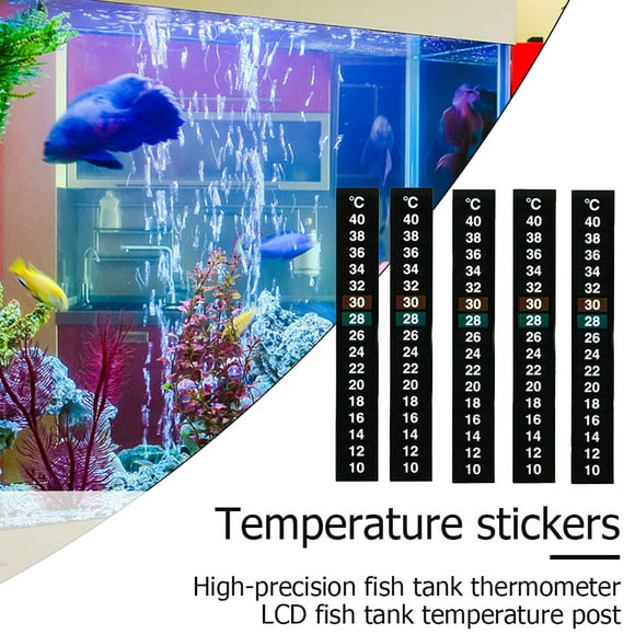 Lutabuo Aquarium Thermomètre Fish Tank Liquide Autocollant Celsius Degré LCD Bande Adhésive