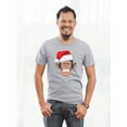 thumbnail image 2 of Happy Chimpanzee With Santa Hat T-Shirt Men -Image by Shutterstock, Male Large, 2 of 4