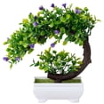 thumbnail image 2 of LSLXA Artificial Bonsai Tree Potted Plant Simulation Grass Plastic Fake Plant for Desk Tabletop Living Room Bedroom Decor, 2 of 5
