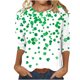 thumbnail image 2 of Fiudx Liquidación de Ofertas Flash Blusa Holgada con Estampado de Pascua y Cuello Redondo Retro de Manga Tres Cuartos a La Moda para Mujer, 2 of 4