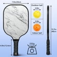 thumbnail image 3 of Pickleball Paddles Set Of 1, Fiberglass Surface, Turquoise Marble Pattern, 1 Paddle, 2 Balls & Bag, 3 of 5