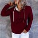 thumbnail image 1 of ICHUANYI Liquidación Blusa de manga larga con bolsillo impreso a la moda para mujer Tops casuales Sudadera con capucha con botones ICHUANYI WER202308246714, 1 of 6
