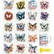 thumbnail image 1 of 18 hojas de transferencias para manualidades con diseño de mariposas y flores, UV, DTF, impermeables, para madera, vidrio, decoración del hogar, 3,6 x 3,9 pulgadas, 1 of 9