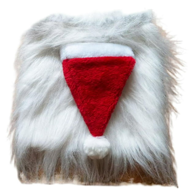 Gorro de Papá para gatos, cálido y creativo, ideal para disfrazar a tu mascota en estas fiestas. para gatos, cachorros y perros. Blanco S