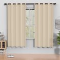 thumbnail image 1 of Cortinas Blackout Beige 52 x 72 Pulgadas, Juego de Cortinas Térmicas Aisladas Negras de 2 Paneles, Cortinas Que Reducen el Ruido y Oscurecen la Habitación para Recámara, Sala de Estar, Protección de, 1 of 7