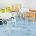 thumbnail image 4 of 4pcs 24oz Glass Cups with Bamboo Lids and Straws,Wide Mouth Reusable Drinking Glasses,Mason Jar Cups,Glass Tumbler Coffee Beer Can Cups Boba Cup for Bubble Tea, Juice, 4 of 14