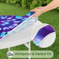 thumbnail image 5 of Purple Blue Tie Dye Spiral Pattern Round Fitted Tablecloth with Elastic Edge,Dining Table Cover Waterproof,Outdoor Round Tablecloth for Camping,Dining,Indoor and Outdoor, 5 of 7