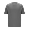 thumbnail image 3 of WAENQINLA Men's Big & Tall V Neck T-Shirts Raglan Short Sleeve Tees Shirt Plus Size Summer Casual Loose Lightweight Basic Tops Dark Gray S, 3 of 8