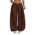 thumbnail image 2 of WULMLEO Oversized Wide Leg Baggy Sweatpants for Women Elastic Waist Casual Pants With Pockets Coffee M, 2 of 8