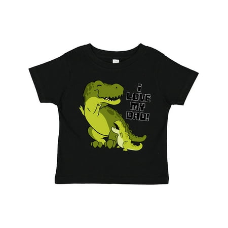 

Inktastic I Love My Dad with Baby and Daddy Tyranasaurus Rex Gift Toddler Boy or Toddler Girl T-Shirt
