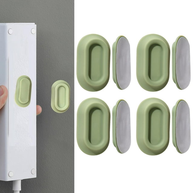 Soporte para mando a distancia de 4 piezas, montado en la pared, fácil de instalar, resistente, autoadhesivo, estante para mando a distancia de TV Verde