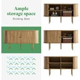 thumbnail image 5 of Merluxy Sideboard Buffet Cabinet with Solid Wood Legs,Mid Century TV Console for Living Room,Brown, 5 of 8