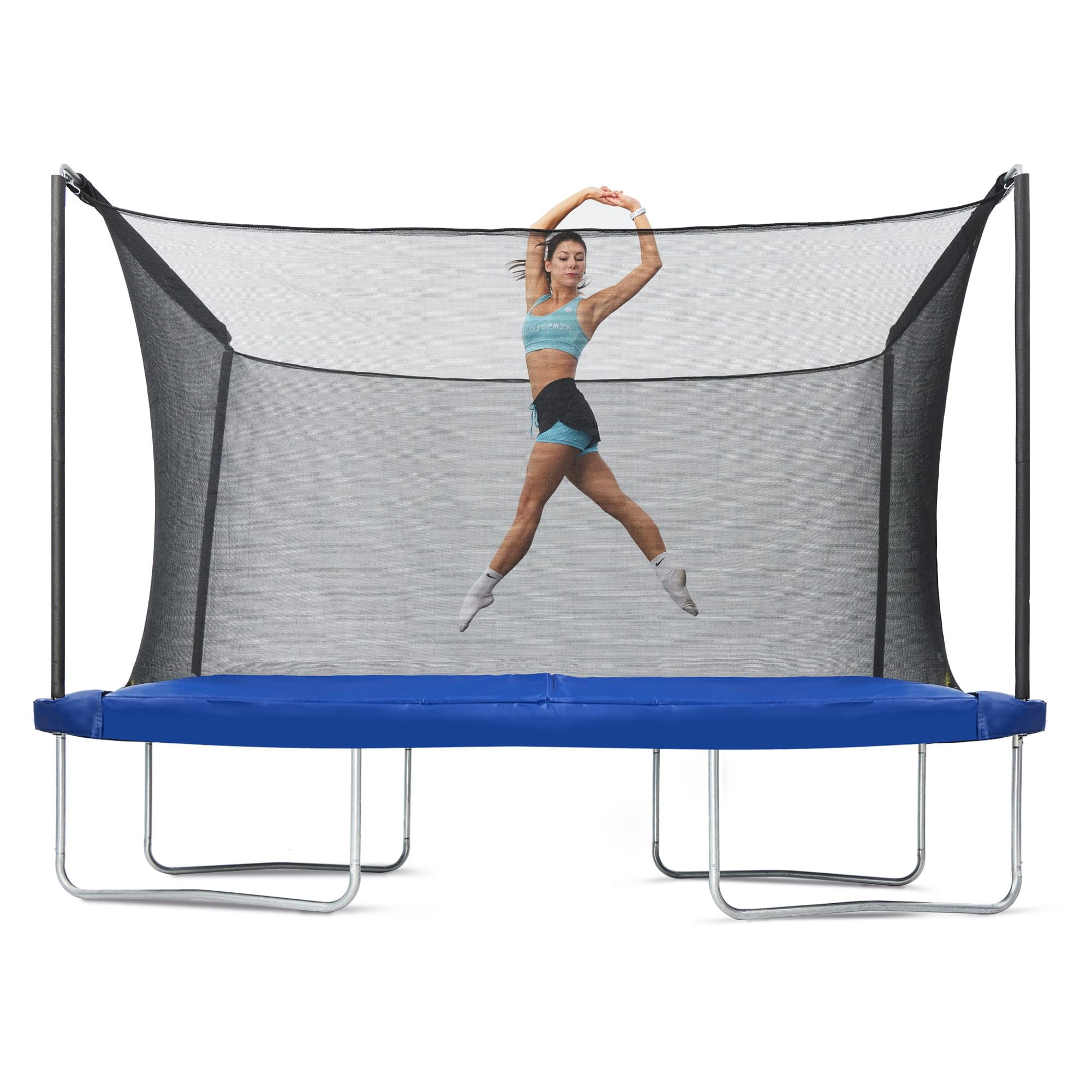 SkyBound 8FT x 12FT Rectangular Trampoline - ASTM Certified Rectangle Trampolines with Enclosure - Gymnastics Rectangular Trampoline for Kids - Max Load 1056 Lbs