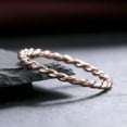 thumbnail image 3 of 1mm Elegant Eternity Wedding Twist Ring 18K Rose Gold Filled Tail Ring Size 6-10, 3 of 6