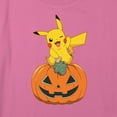 thumbnail image 2 of Girl's Pokemon Halloween Jack-o'-Lantern Pikachu Graphic Cropped T-Shirt Light Pink X Large, 2 of 3