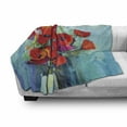 thumbnail image 3 of Impressionist Soft Flannel Fleece Throw Blanket, Floral Painting Colorful Bouquet of Poppy Flowers in Vase, Cozy Plush for Indoor and Outdoor Use, 50" x 70", Multicolor, by Ambesonne, 3 of 6
