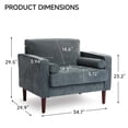 thumbnail image 4 of DREAMSIDEA Chenille Accent Chairs Set of 2, Button-Tufted Comfy Reading Armchair with Pillows for Living Room, Bedroom, Office-Blue Gray, 4 of 5
