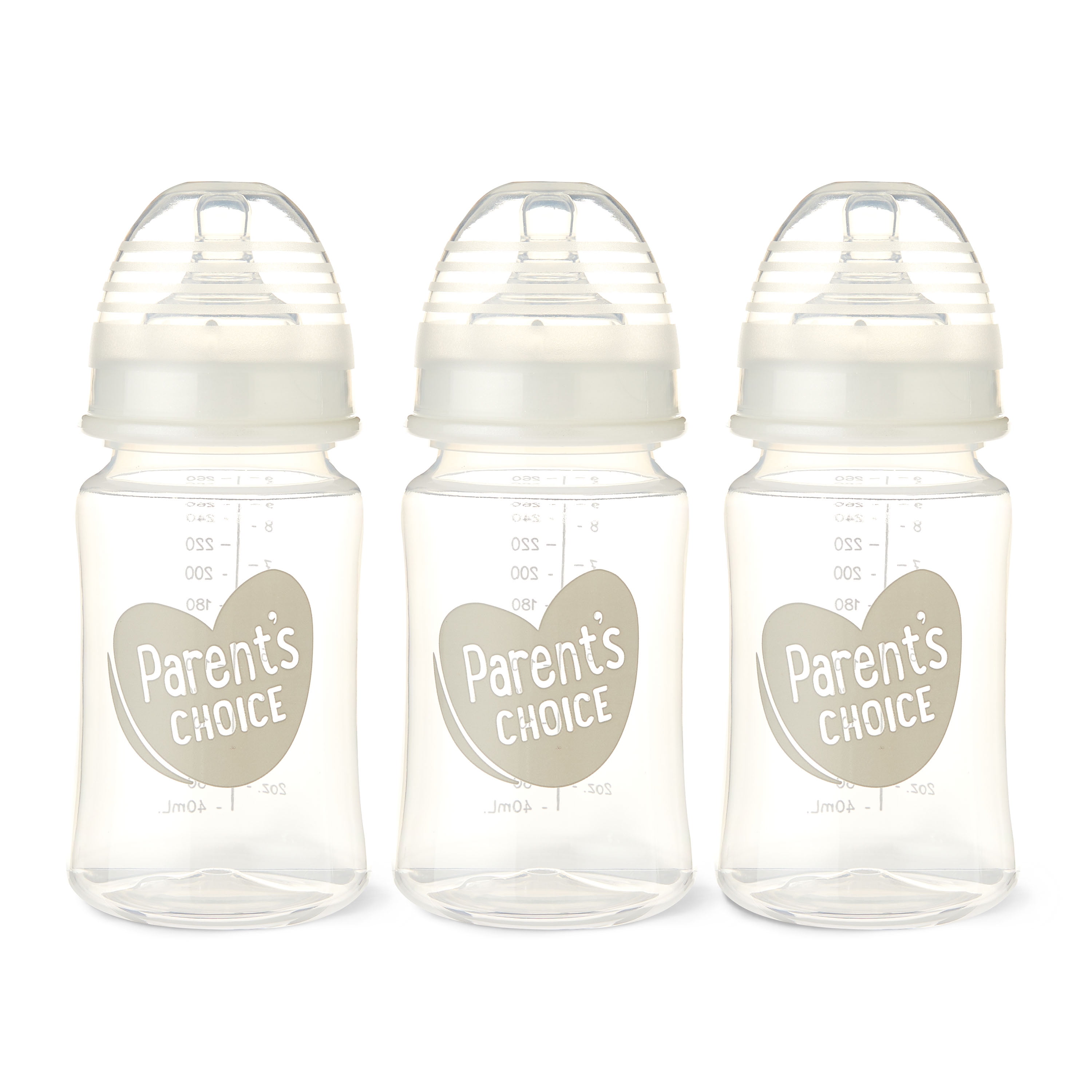 Parent's Choice Wide Neck Bottles, 0+ Months, 9 fl oz, 3 Pack