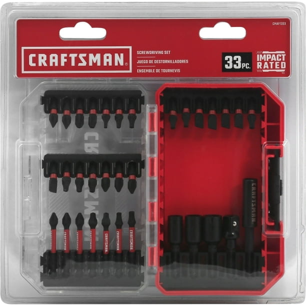 Craftsman Impact Rated Driver Bit Set Black Oxide 33 pc. Case Of 1