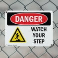 thumbnail image 5 of (2 Pack) Watch Your Step OSHA Danger Sign 18 Inch X 12 Inch Indoor / Outdoor Rust-Free Aluminum Metal Signs for Workplace, Workshop, and Construction Site, Made in the USA, 5 of 8