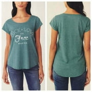 Lucky Brand Women's Luck and Love are Free Graphic T-Shirt, Sea Pie Small