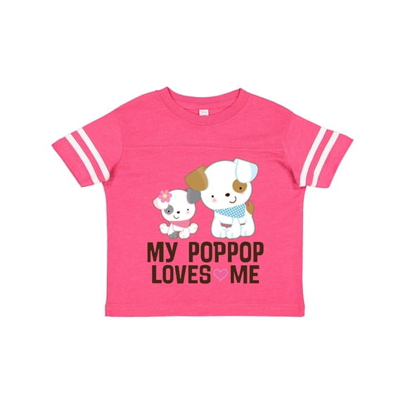 Inktastic My Pop Pop Loves Me Granddaughter Puppy Girls Toddler T-Shirt