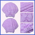 thumbnail image 5 of Vocoste 2Pcs Coral Fleece Hair Drying Towel Dry Cap Quick Drying Lightweight for After Bath Drying Hair Pink, Purple, 5 of 7