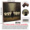 thumbnail image 3 of 2D Flat, A Wooden Sign Featuring a Farmhouse Black Sheep for Easter, Measuring 8X8 Inches, Designed in a Vintage Cottage Style It'S a Versatile, Non-Electric Desk Decoration And Makes a Perfect Gi, 3 of 9