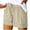 Khaki, variant on Womens High Waisted 100% Cotton Drawstring Shorts Side Pockets Relaxed Fit Casual Summer Bottoms Plus Size (Brown),Size M