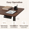 thumbnail image 6 of 48" Ergonomic Electric Standing Desk with 3 Memory Settings & Hanging Hooks, Adjustable Height Stand up Desk with T-Shaped Metal Bracket, Rustic Brown, 6 of 10