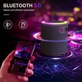 thumbnail image 2 of Portable Led Party Bluetooth 5.0 Speaker,Mini Wireless Speaker with Lights Rich Stereo Bass Aux, IPX6 Waterproof Outdoor Speaker, 24H Playtime, Dual Pairing, Home, Travel, Hiking, 2 of 7