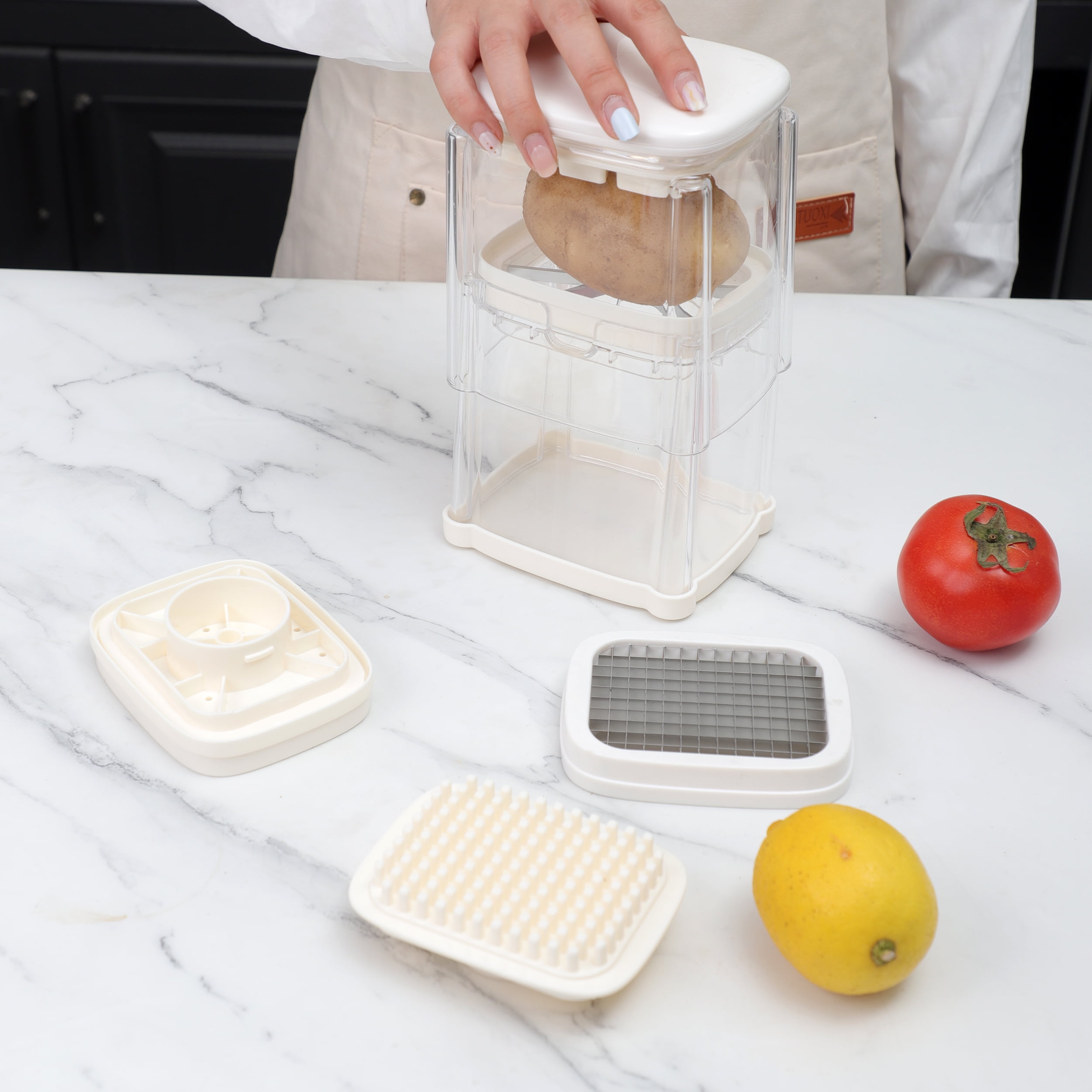 Cook with Color Veggie Chopper with 3 Interchangeable Blades – Easy & Versatile